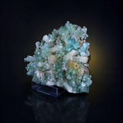 Green Botryoidal Acicular Tabular Apophyllite on White Stilbite Matrix · 1050 g · 20 × 15 × 6 cm · Pune
