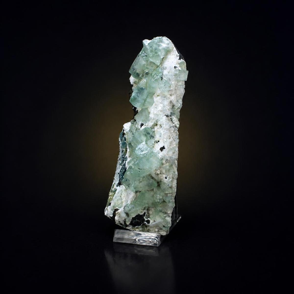 Natural Green Apophyllite with Heulandite Crystal Specimen – India