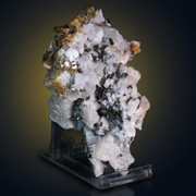 Natural Fluorescent Transparent Apatite with Pyrite &amp; Black Tourmaline on Matrix