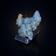 Stilbite on Blue Chalcedony Matrix Indian Mineral Specimen Natural Crystal