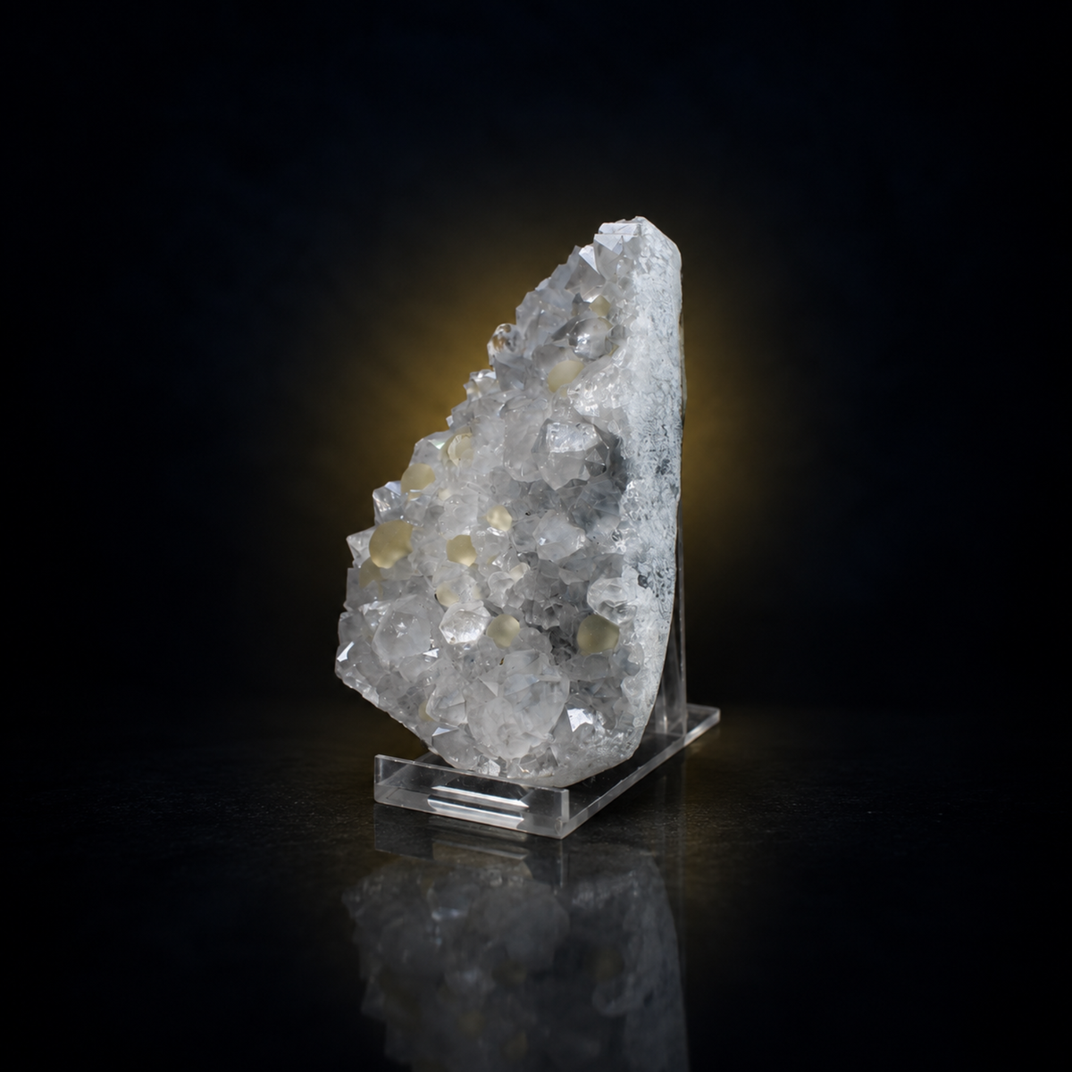 Botryoidal Yellow Fluorite on Quartz Crystal Specimen | 11×7×3 cm | 260g