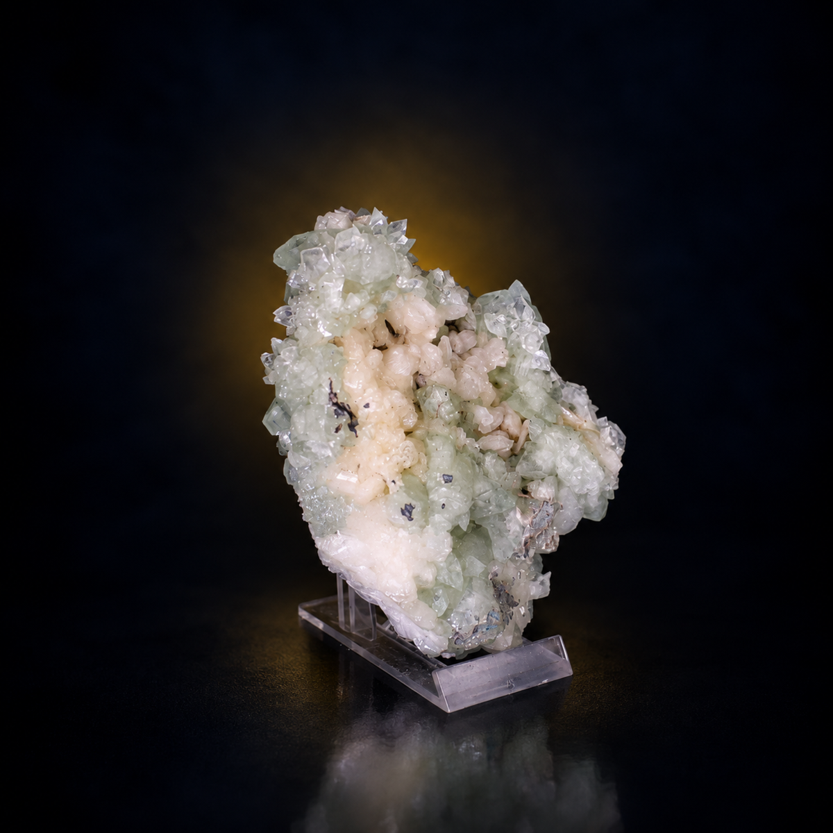 Natural Green Apophyllite with Stilbite on Matrix – 330 g