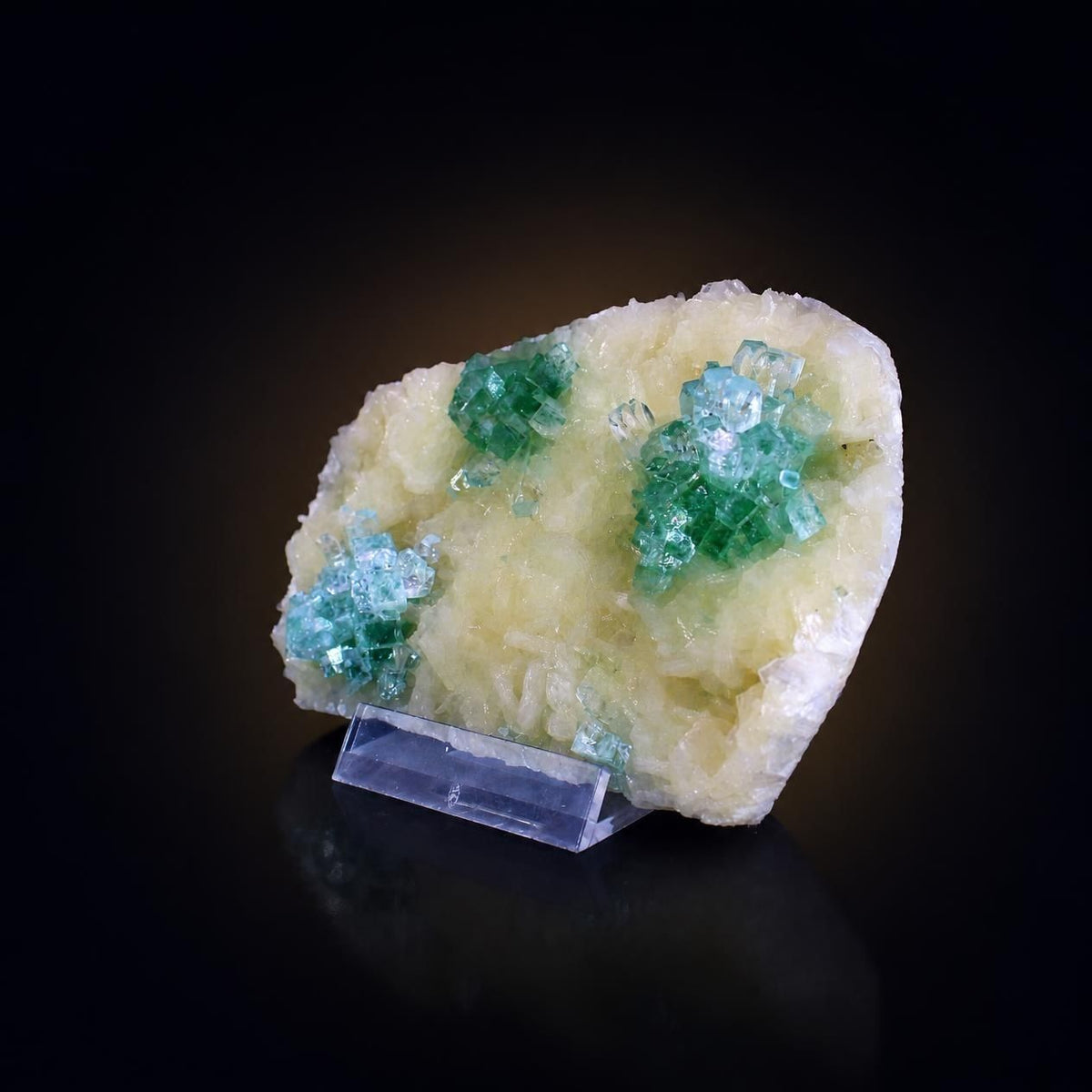 Natural Green Apophyllite with Stilbite Crystal Matrix Mineral Specimen from India 180 gm  9 × 7 × 2 cm