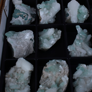 Natural Green Apophyllite, Stilbite with Heulandite Crystal Lot – 18 Pieces from India