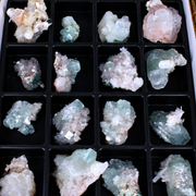 Natural Mixed Apophyllite &amp; Stilbite Crystal Specimen Lot – 32 Pieces