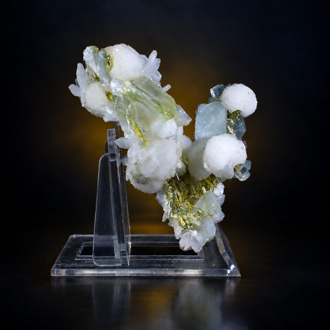 Natural Apophyllite with Heulandite & Okenite Mineral Specimen – 50g