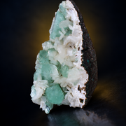 Natural Green Apophyllite with Stilbite on Matrix – 150 g
