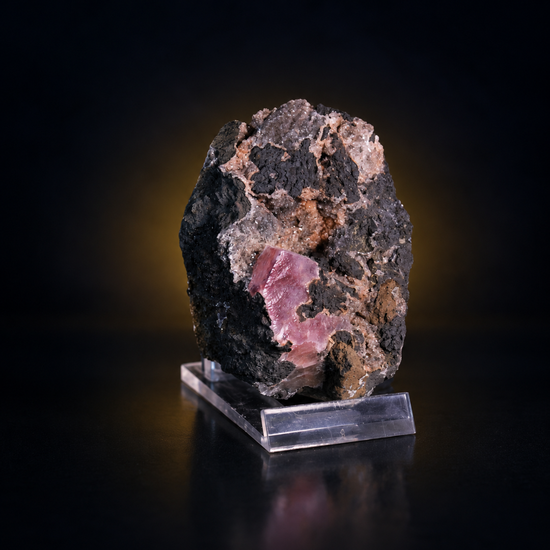 Natural Pink Calcite Crystal Mineral Specimen – India