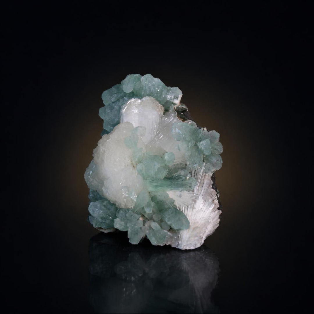 Apophyllite and Stilbite and Heulandite specimen — India, 210 g.
