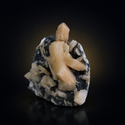 Stilbite Crystals on Dark Matrix – Natural Mineral Specimen