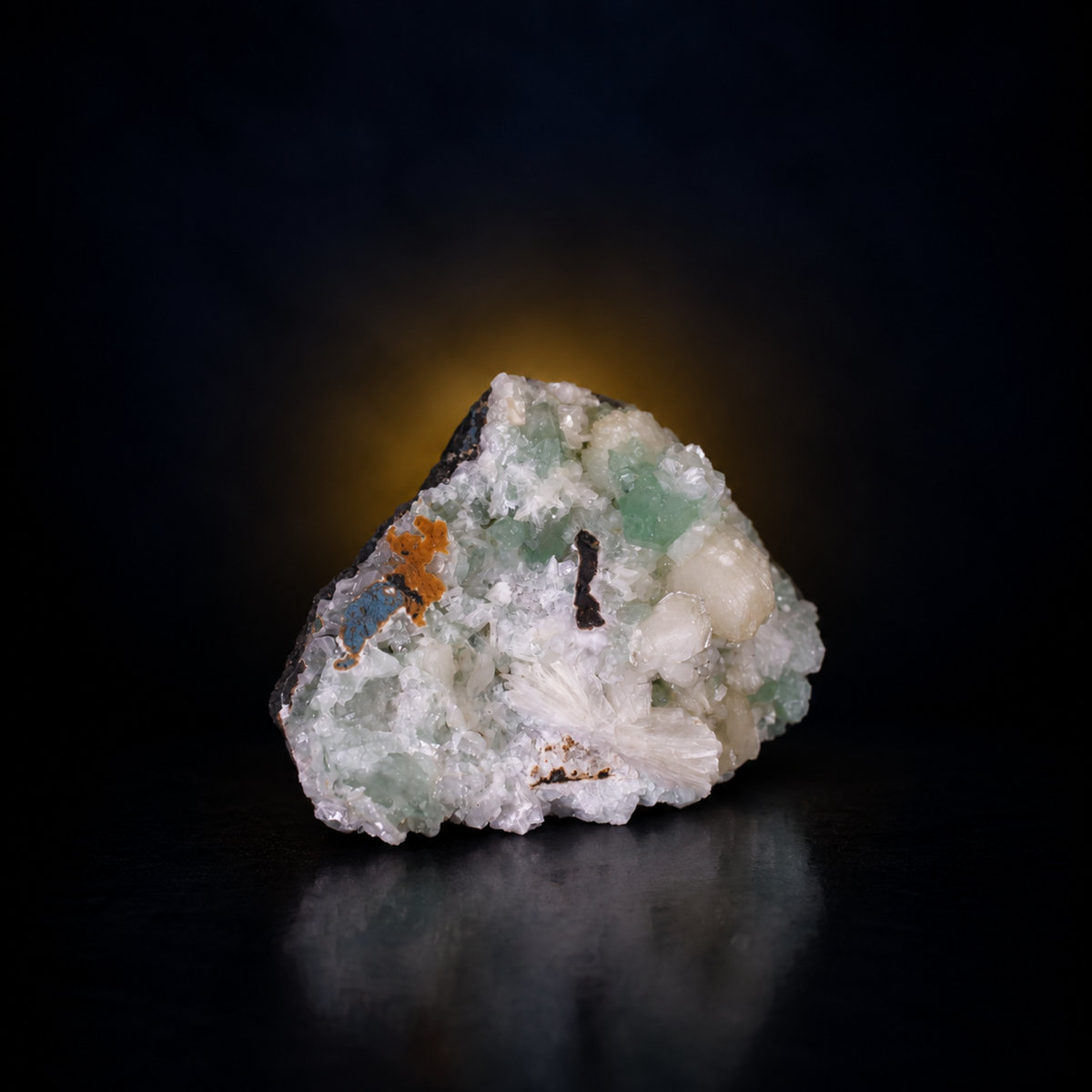 Natural Green Apophyllite with Stilbite & Heulandite – 630 g