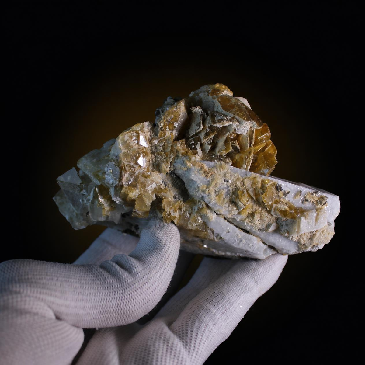 Apatite and Pyrite and Tourmaline specimen — India, 280 g.