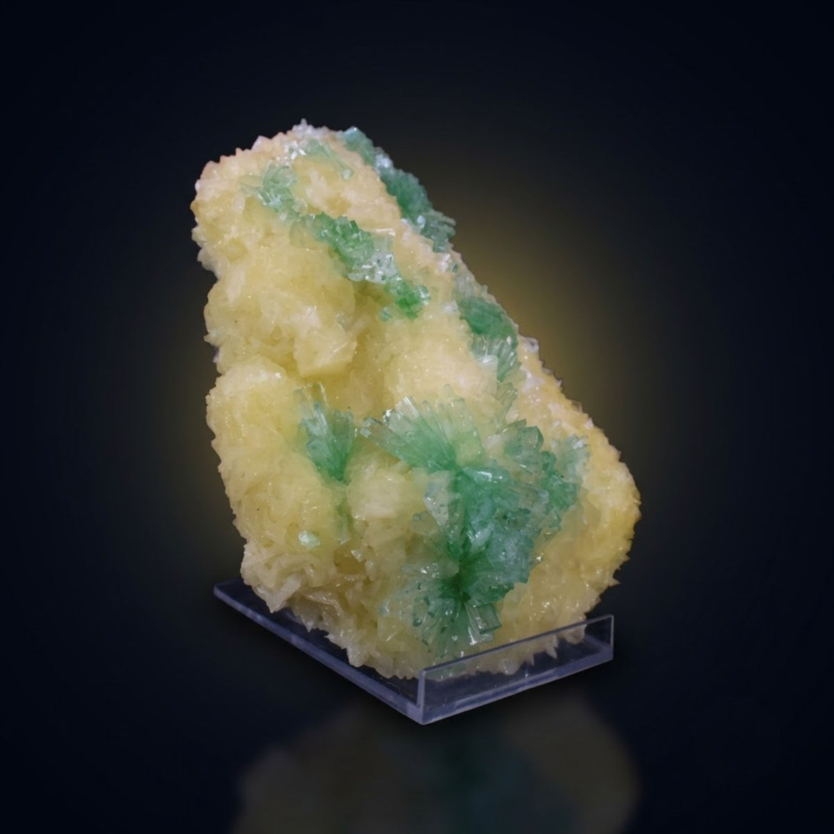Natural Green Apophyllite with Stilbite Crystal Matrix Mineral Specimen from India 720 gm  17 × 12 × 3 cm
