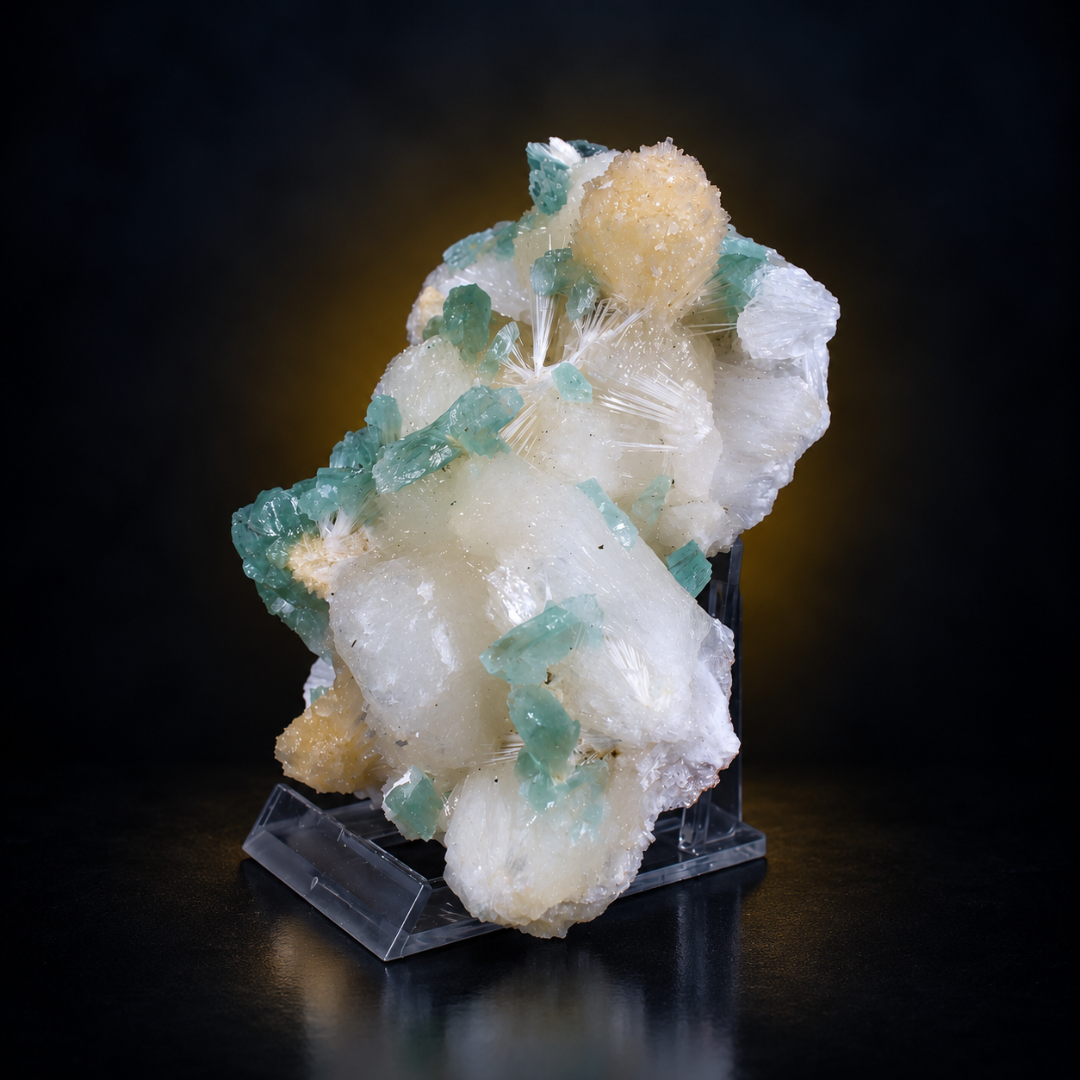 Quartz with Minerals &amp; Yellow Crystals – Natural Mineral Specimen