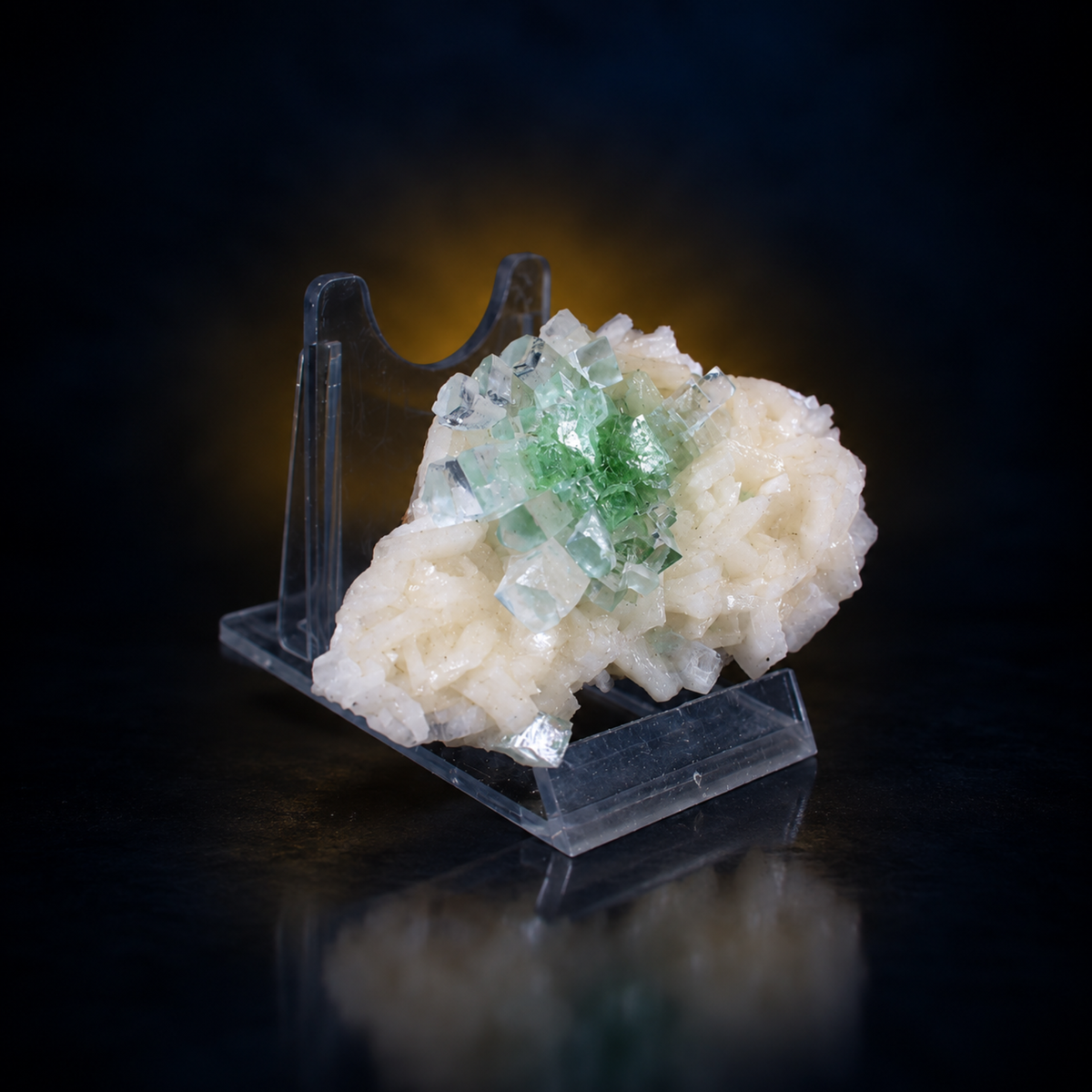 Natural Green Apophyllite with Stilbite on Heulandite Matrix – 100 g