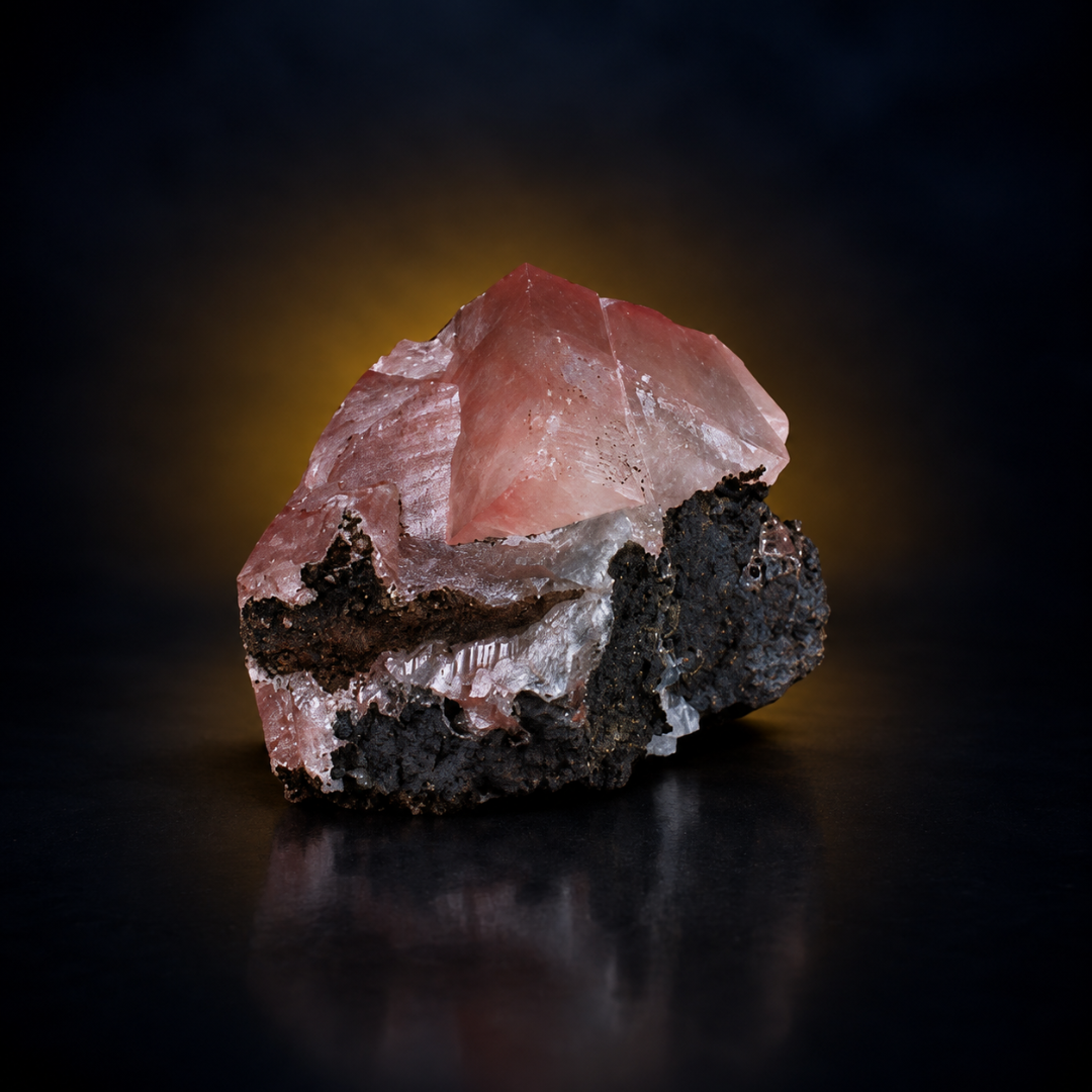 Natural Red Calcite Crystal Matrix Mineral Specimen from India