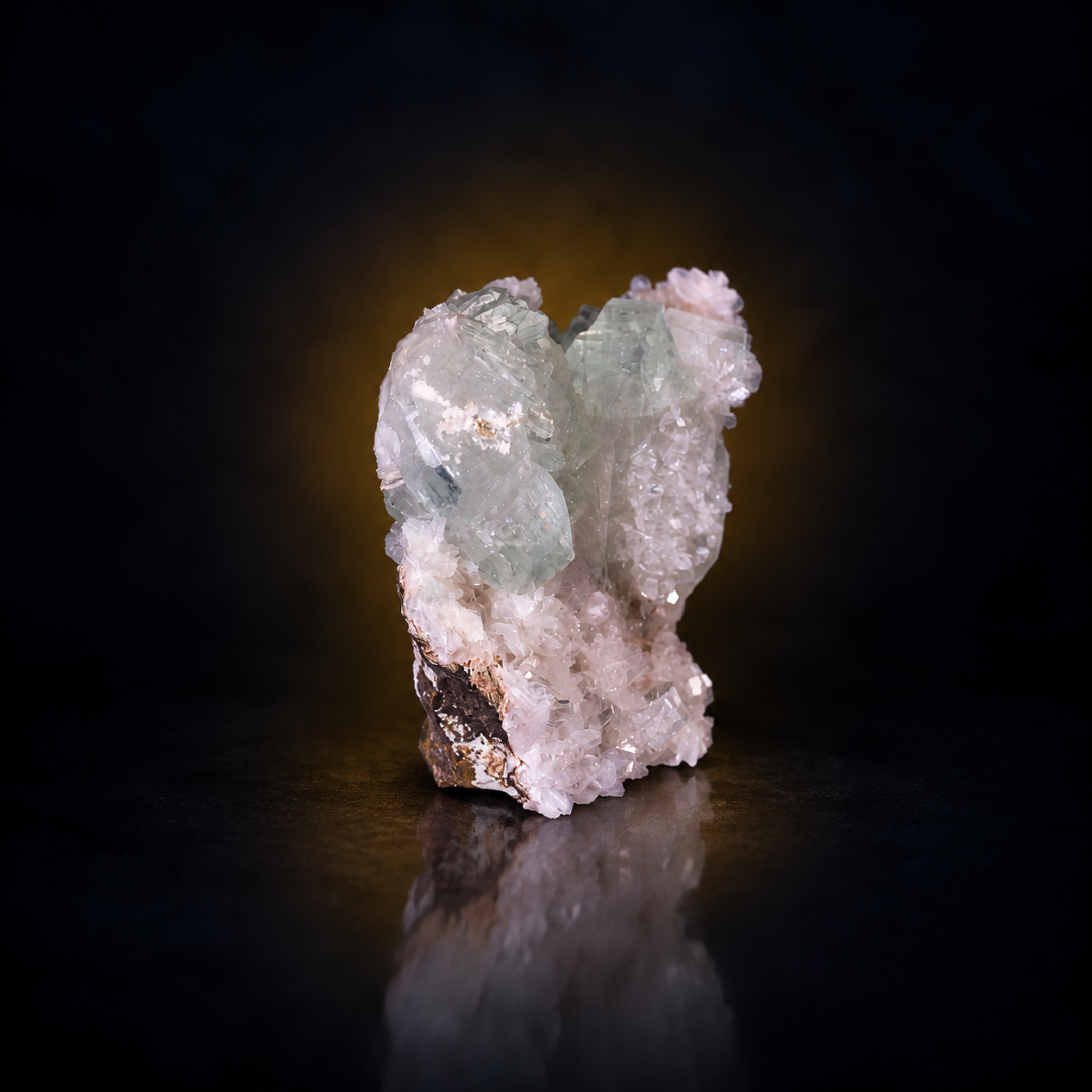 Natural Green Apophyllite with Stilbite, Matrix &amp; Heulandite – 210 g