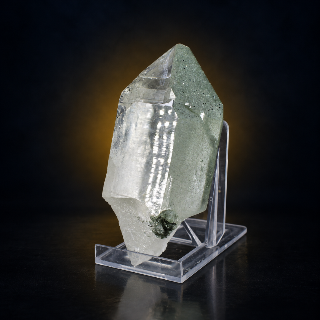 Natural Green Chlorite Himalayan Quartz Crystal – Mineral Specimen from India