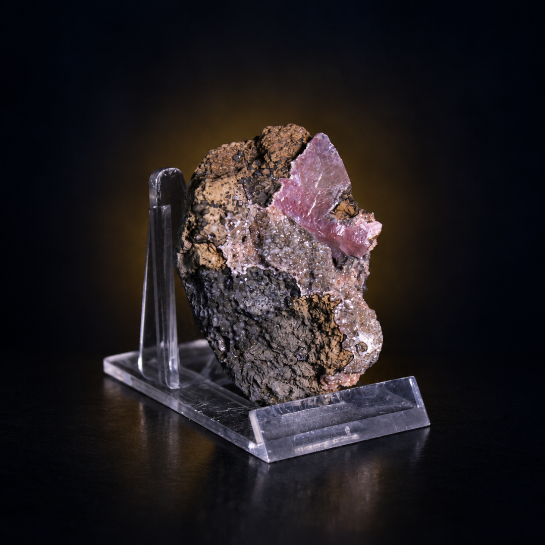 Natural Pink Calcite Crystal Mineral Specimen – India