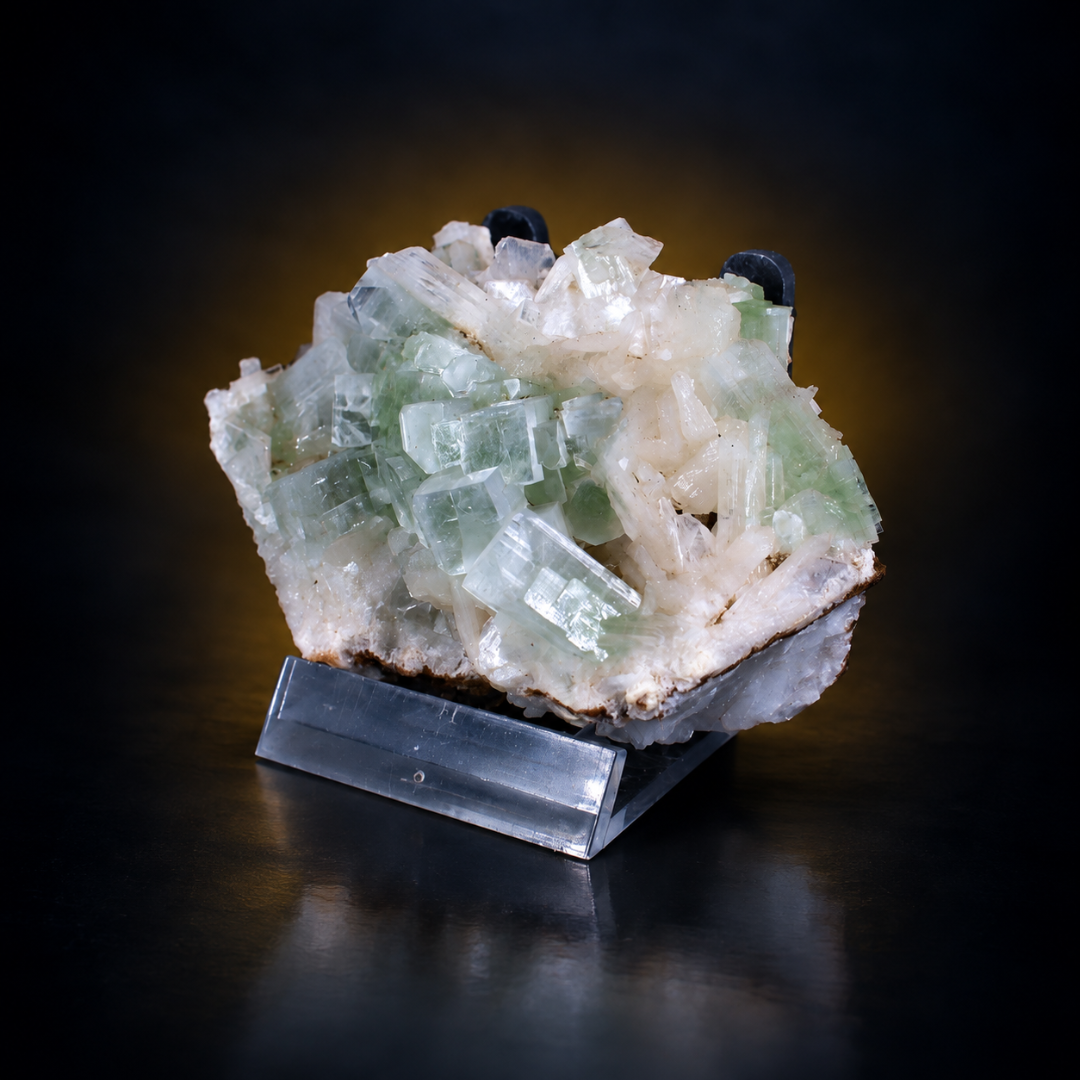 Natural Green Apophyllite with Heulandite Mineral Specimen – 130g
