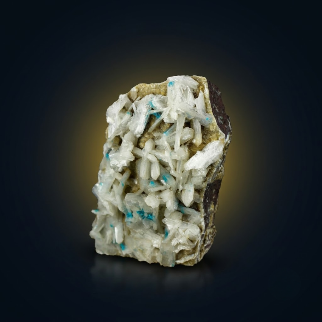 Natural Cavansite Crystal with Heulandite Matrix – Mineral Specimen from India