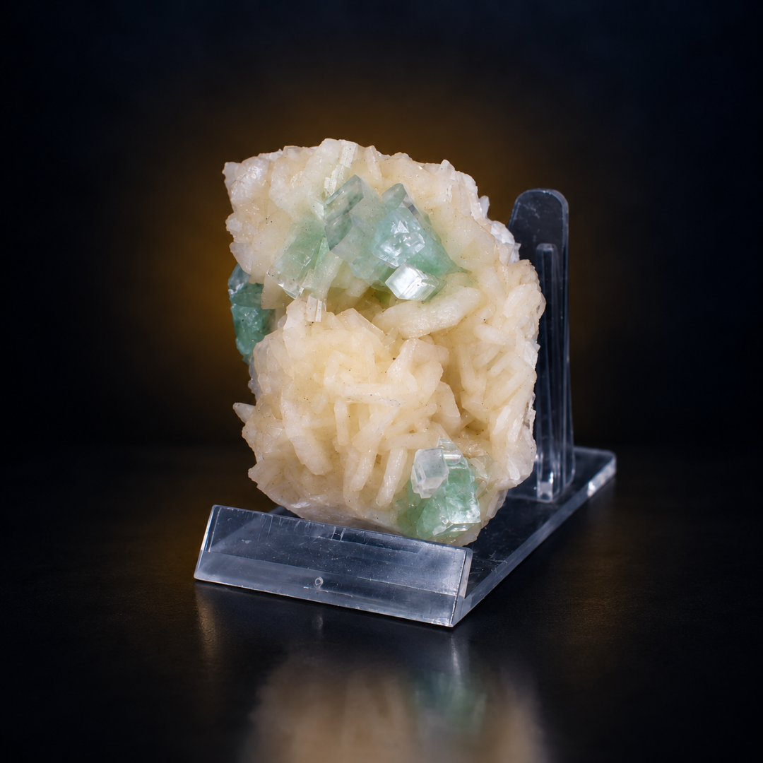 Natural Green Apophyllite with Heulandite Mineral Specimen – 90g