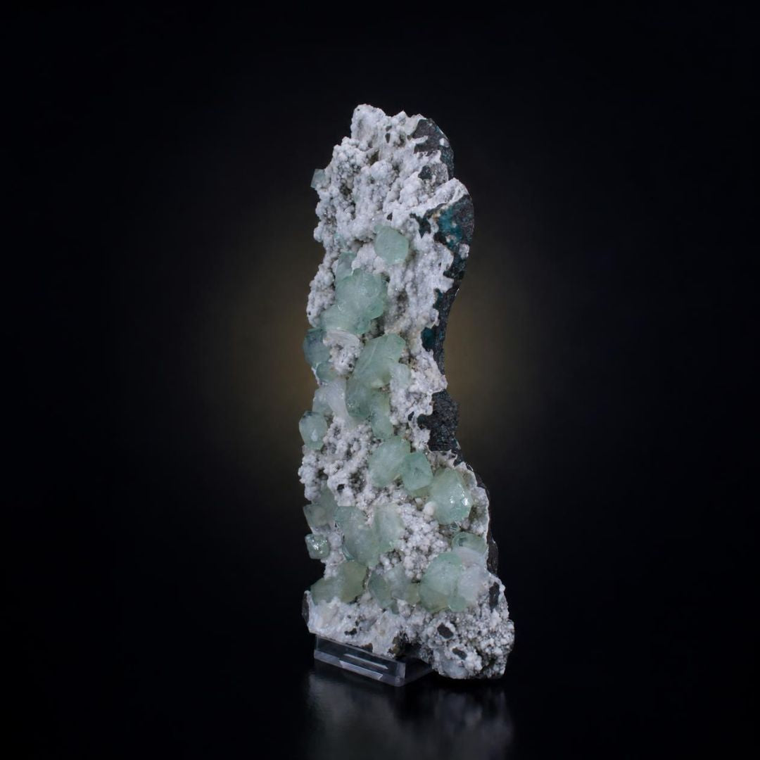 Natural Green Apophyllite with Mordenite Crystal – Mineral Specimen Matrix India | 620 gm | 20 × 9 × 5 cm