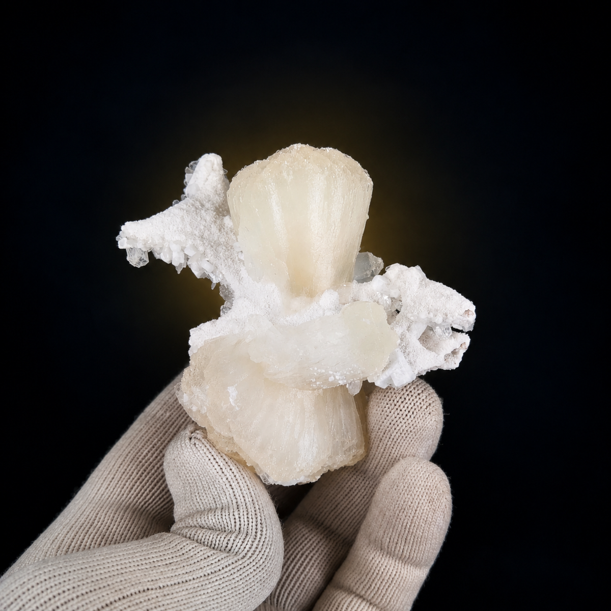 Natural Stilbite with Heulandite Crystal Cluster – 240 g