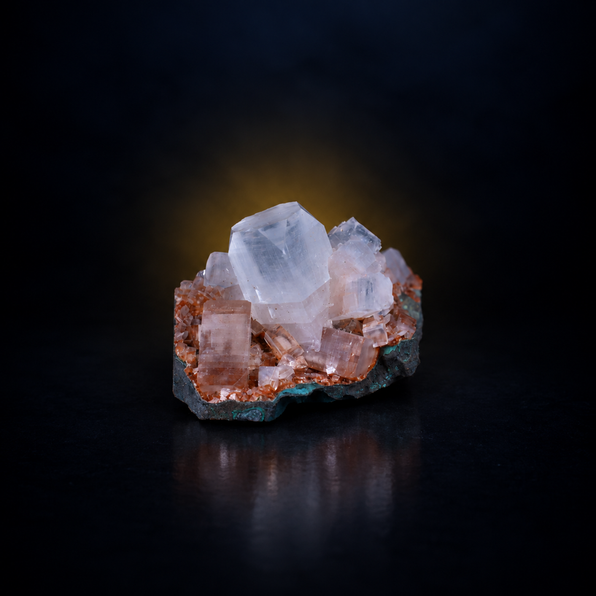 Apophyllite Crystals with Stilbite on Reddish Matrix | 7×4×4 cm | 50g
