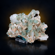 Natural Green Apophyllite with Heulandite Crystal Specimen – India
