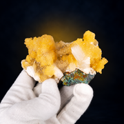 Natural Yellow Calcite with White Stilbite Crystal Cluster – 170 g