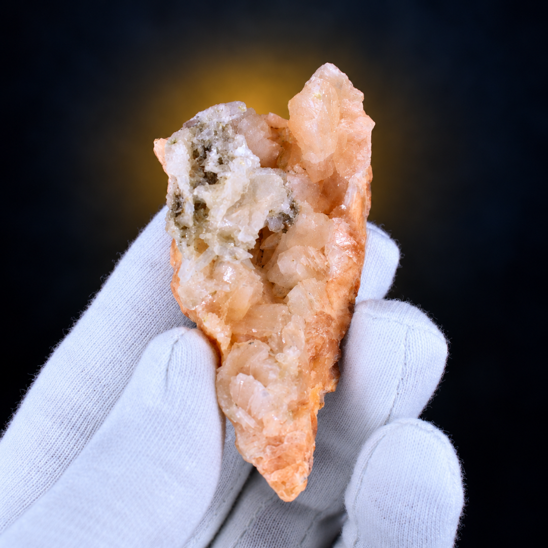 Natural Orange Peach Stilbite Crystal Specimen Lot – 18 Pieces