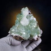 Natural Green Apophyllite with Heulandite Crystal Specimen – India