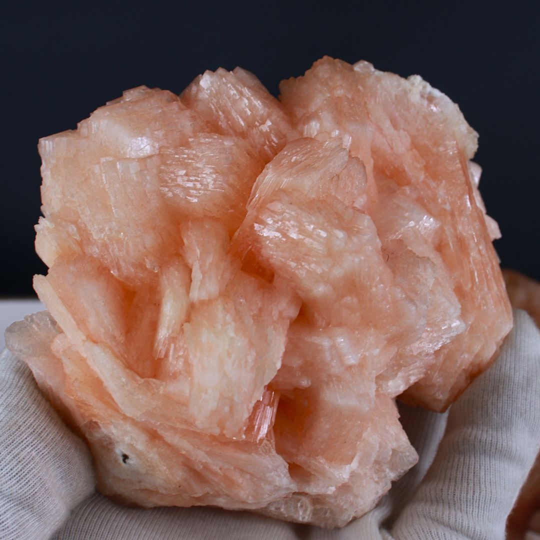 Natural Orange Stilbite with Heulandite Crystal Lot – 11 PCS – Mineral Specimens from India
