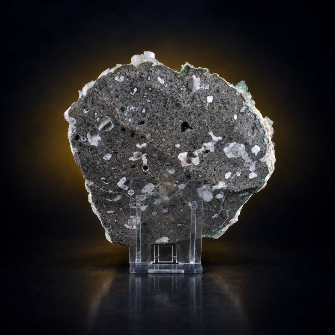 Natural Green Apophyllite with Mordenite Heulandite Crystal Specimen – India