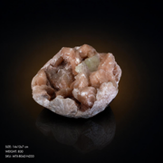 Natural Peach Stilbite with Green Apophyllite on Matrix