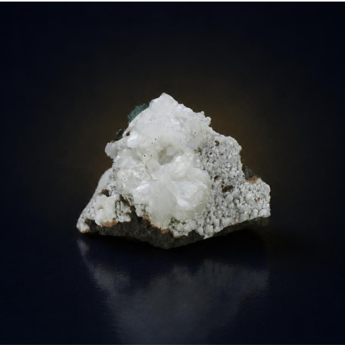 White Apophyllite with Stilbite on Rock Matrix – Natural Mineral Specimen