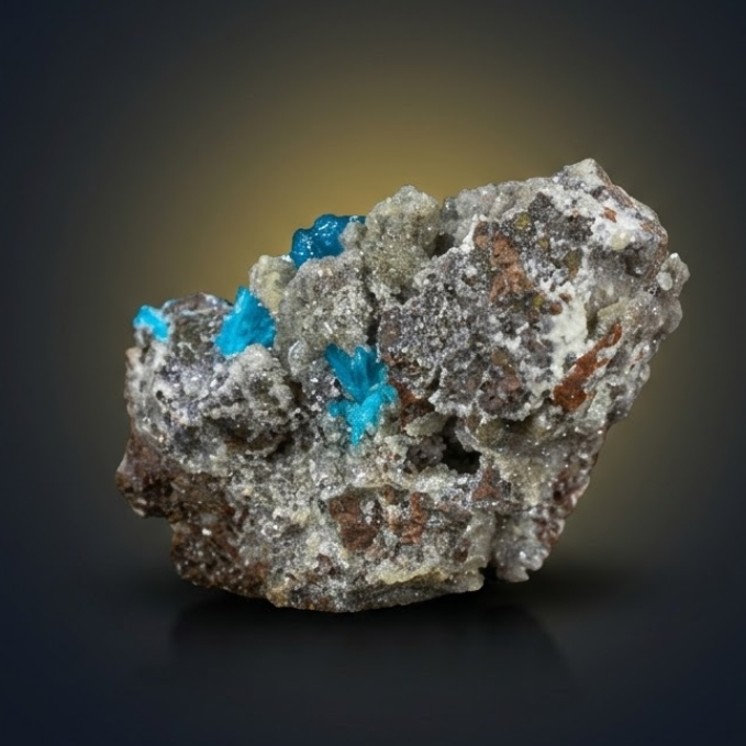 Natural Cavansite Matrix Mineral Specimen from India