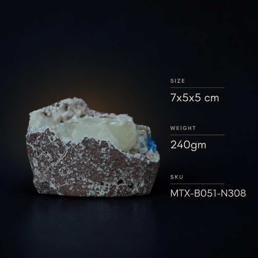 Natural Cavansite Crystal Matrix – Mineral Specimen from India