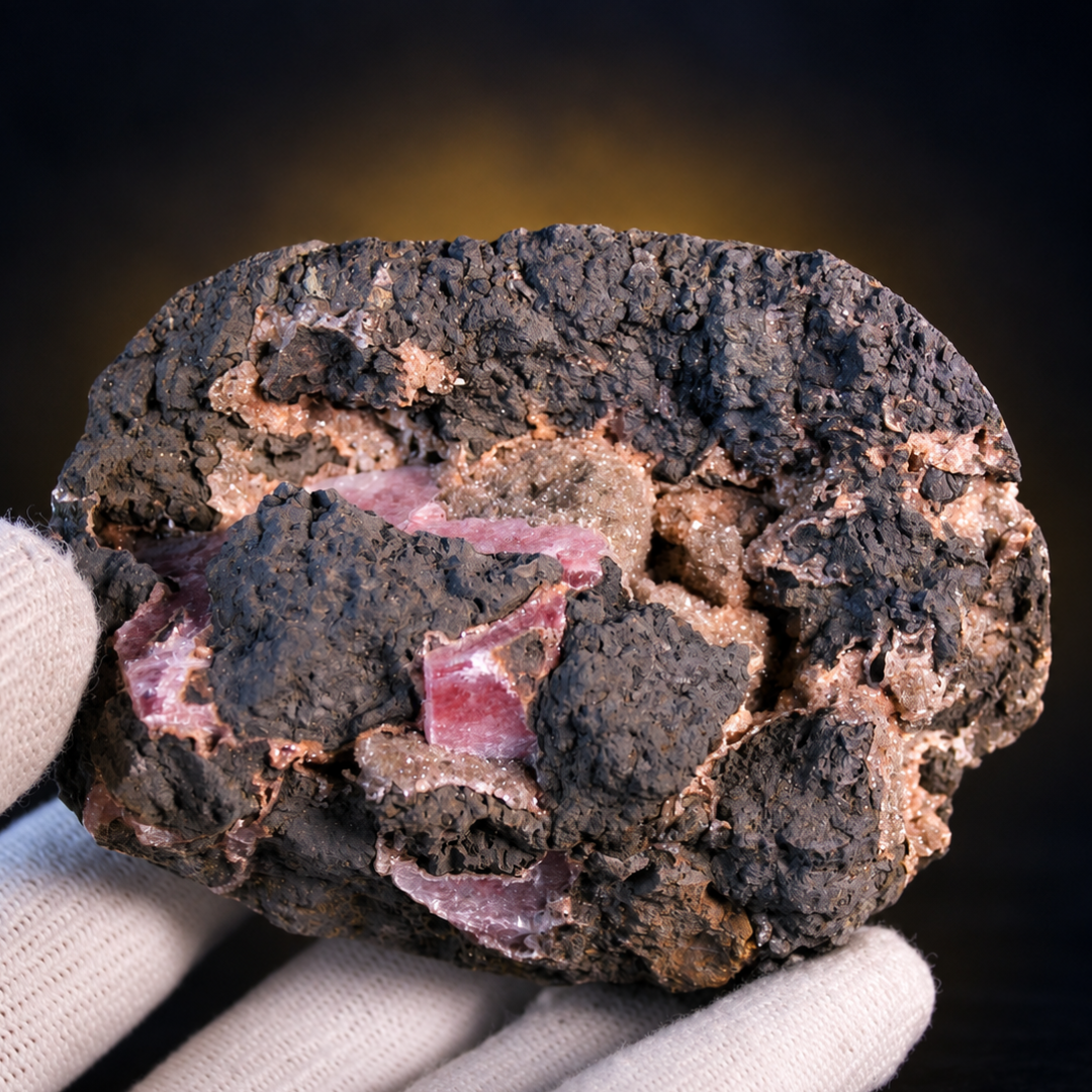 Natural Pink Calcite Crystal Mineral Specimen – India