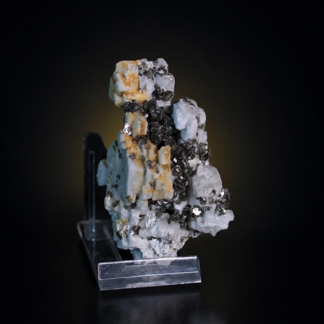 Apatite and Pyrite and Tourmaline specimen — India, 130 g.
