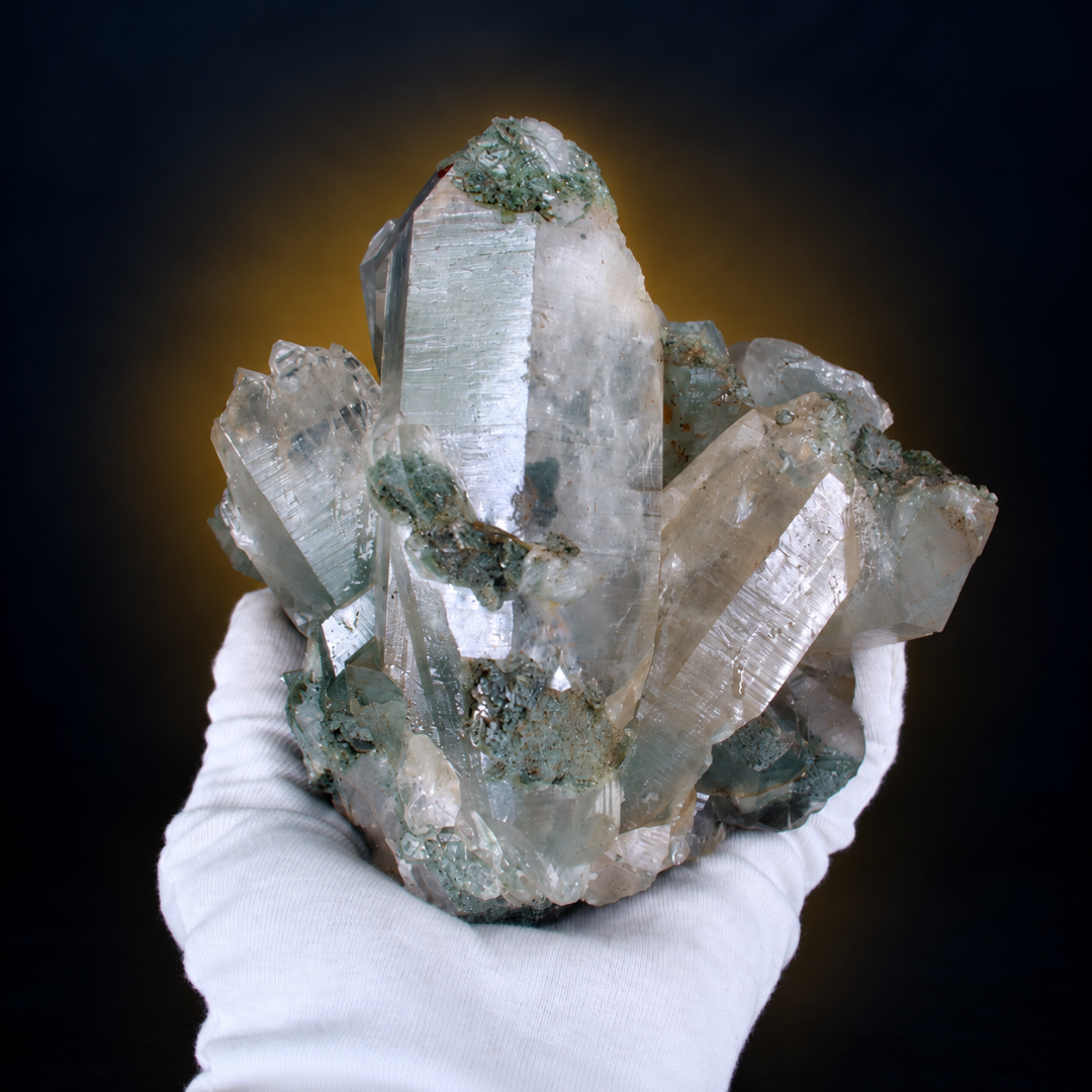 Natural Green Chlorite Himalayan Quartz Crystal – Mineral Specimen from India