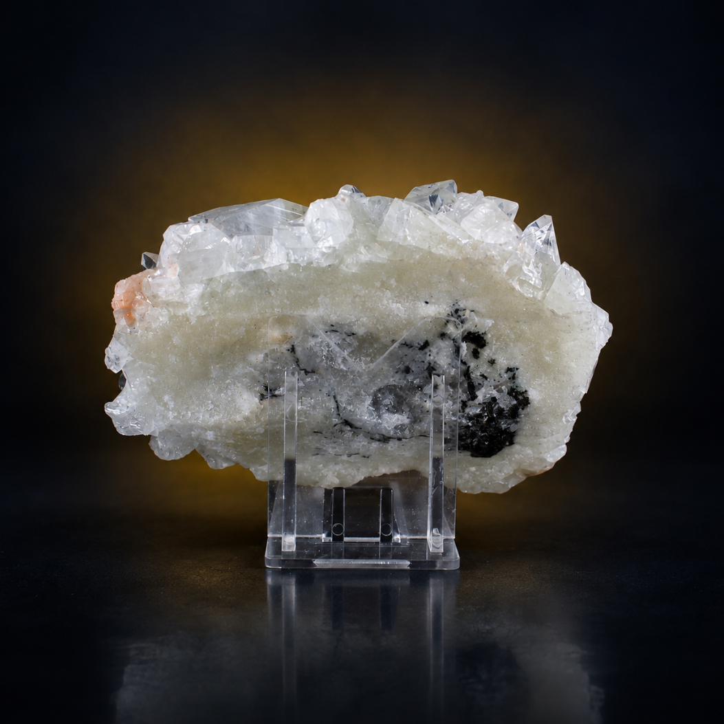 Natural Apophyllite with Heulandite Matrix Crystal Specimen – India