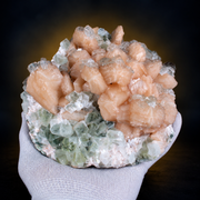 Natural Green Apophyllite with Heulandite Matrix Mineral Specimen – India