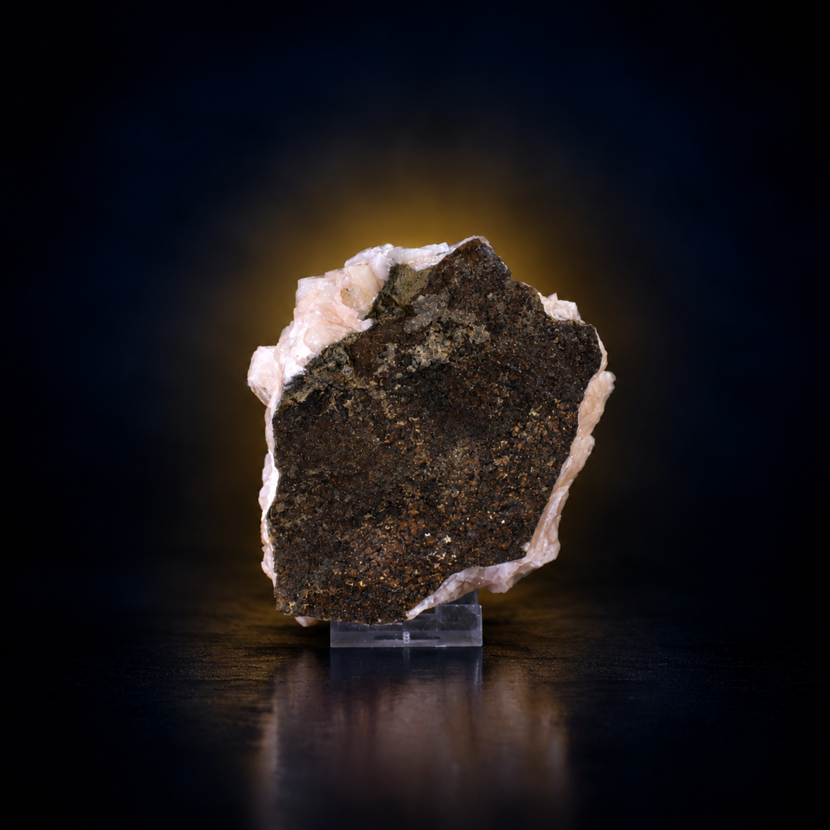 Natural Orange Stilbite Mineral Specimen on Matrix – 480 g