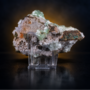 Natural Green Apophyllite with Heulandite Crystal Specimen – India