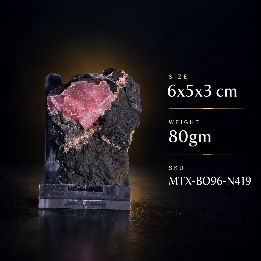 Natural Pink Calcite Crystal Mineral Specimen – India