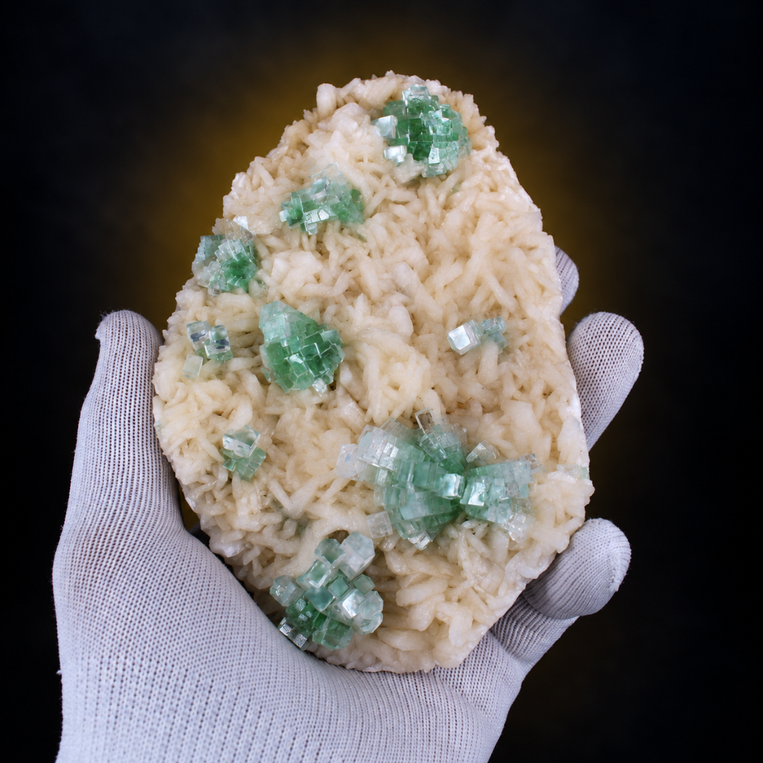 Green Apophyllite with Heulandite – Natural Mineral Specimen