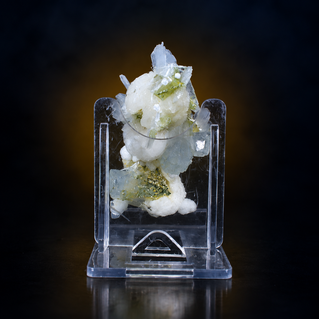 Natural Okenite with Apophyllite &amp; Heulandite Mineral Specimen – 40g