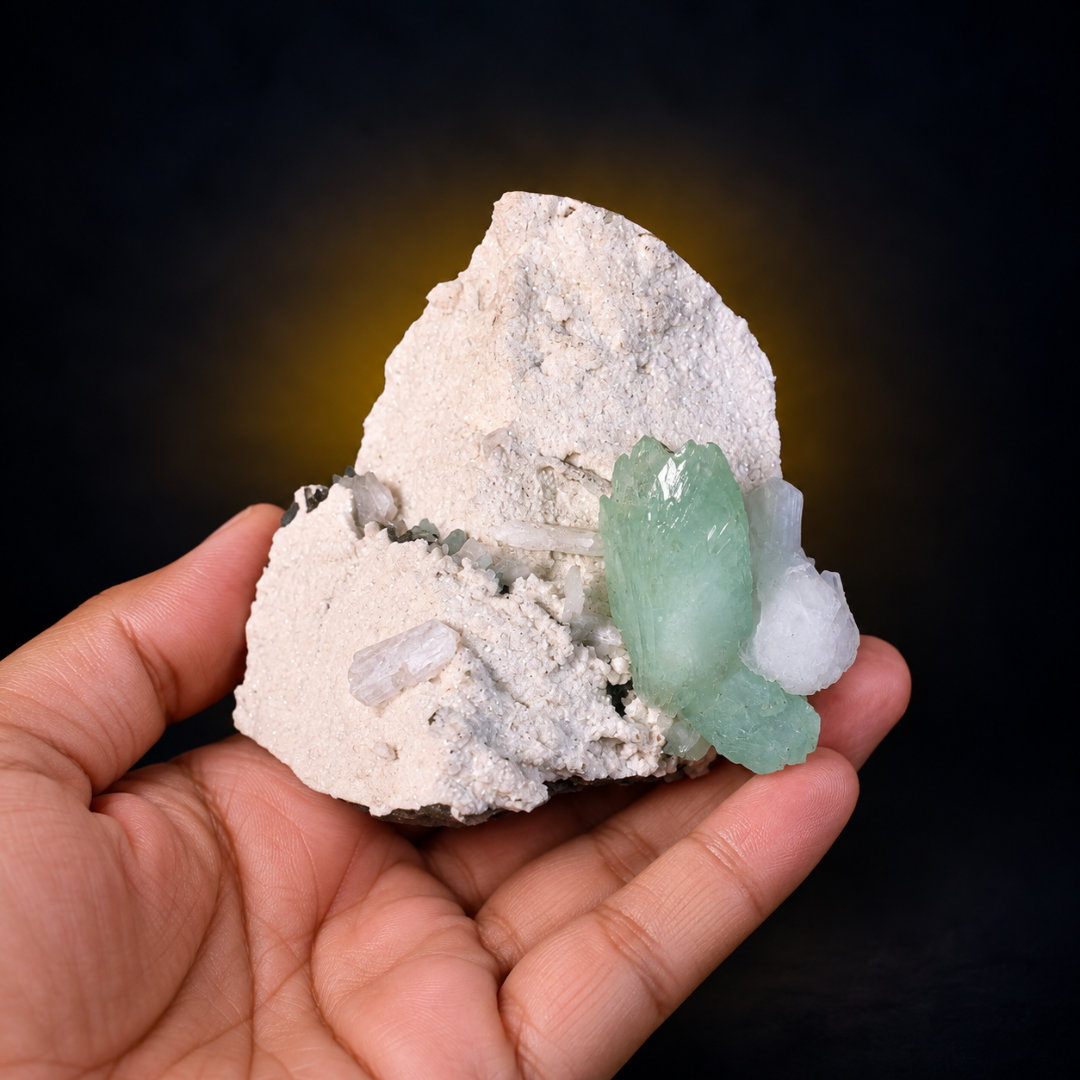 Green Apophyllite on Natural Matrix – 210g
